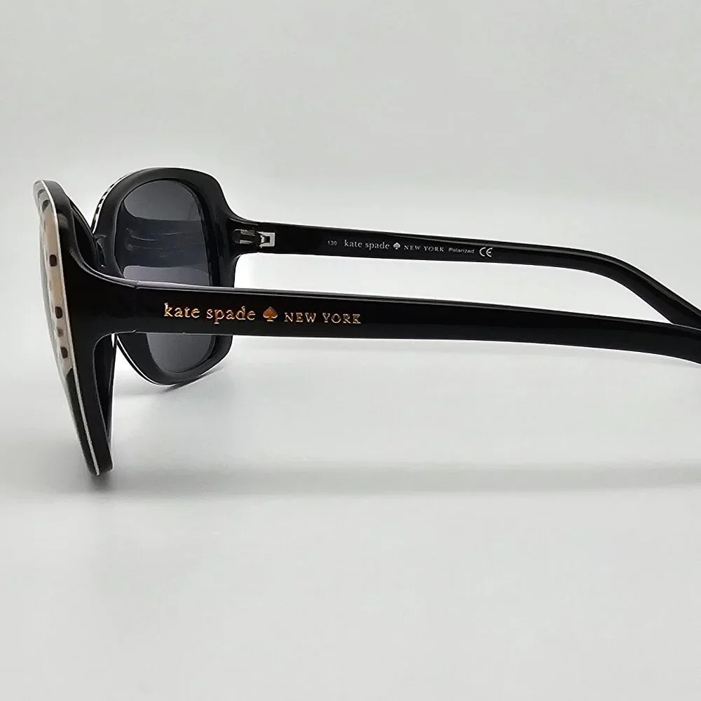 kate spade Black Sunglasses with Cream Polka-Dot Trim